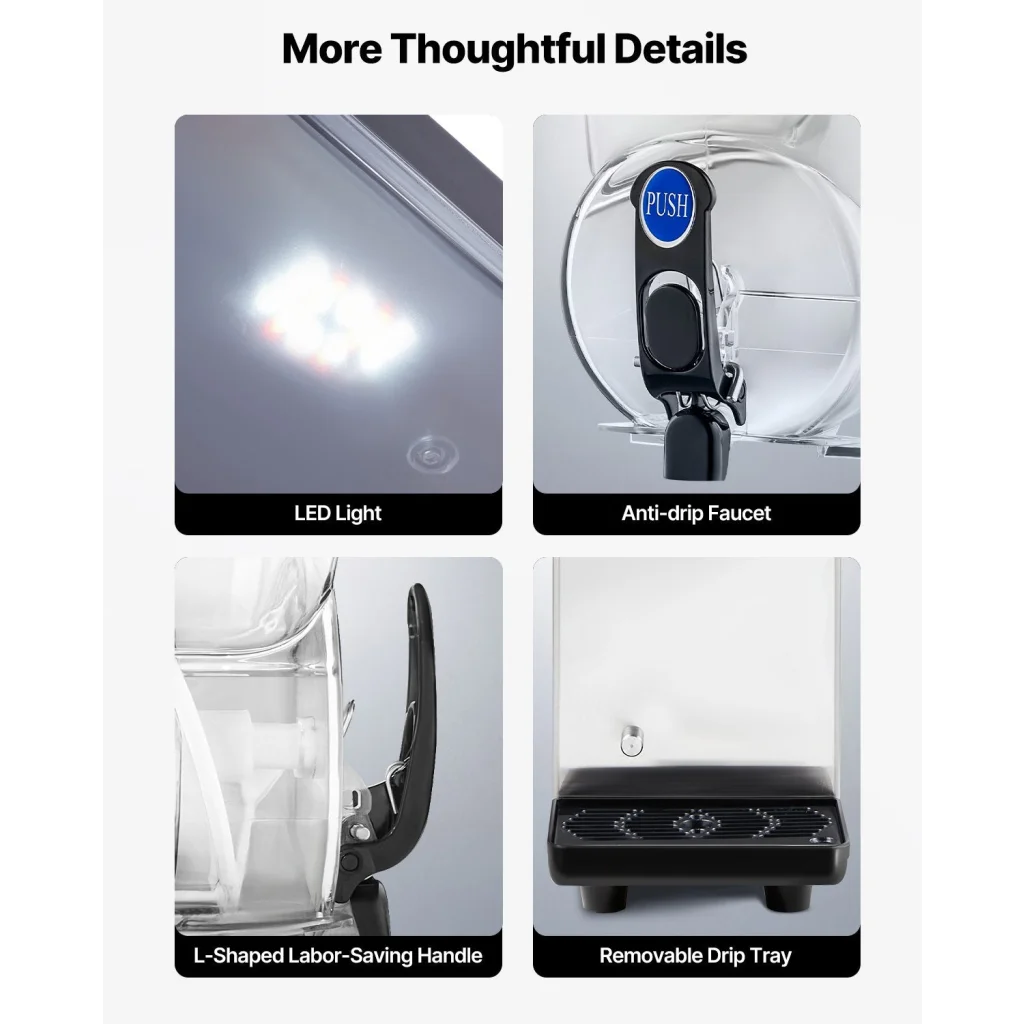 15l vevor commercial slushy with assembled layout and visible hardware