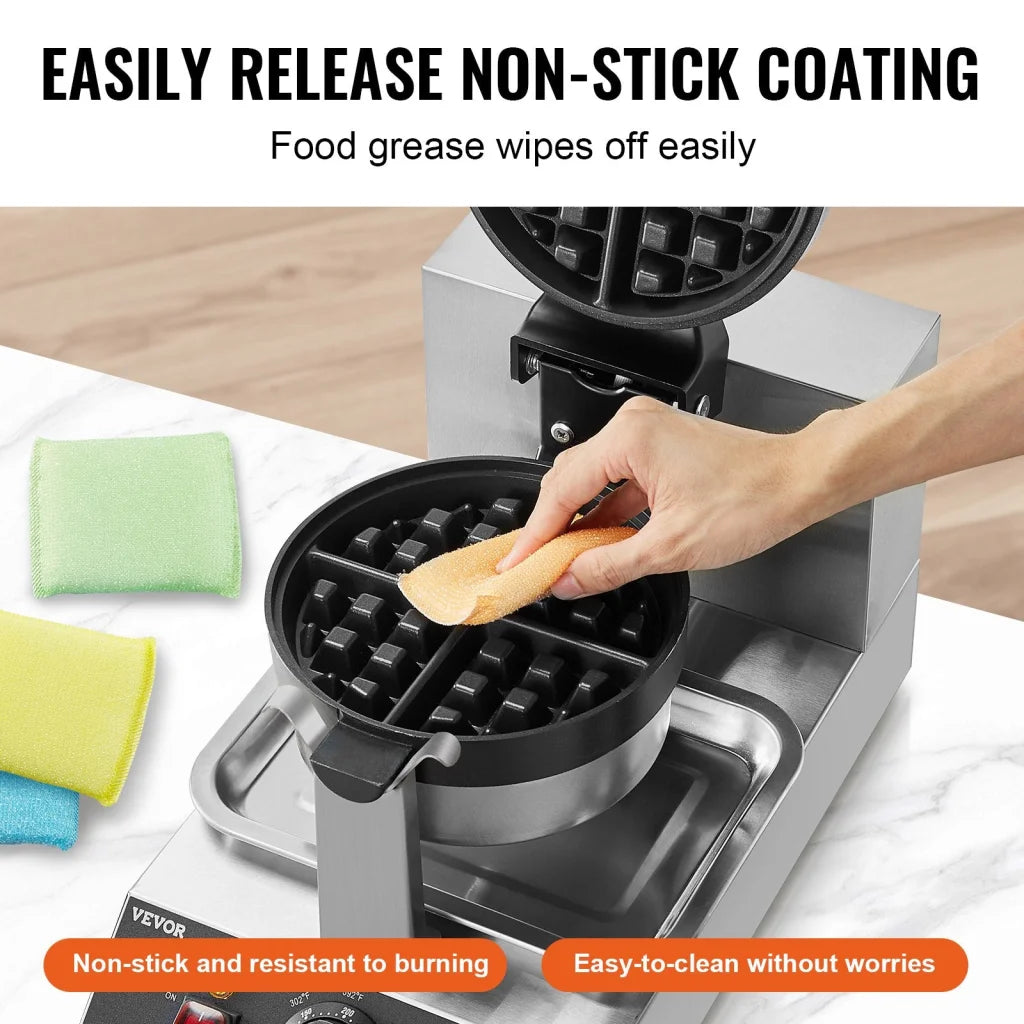 Steel vevor commercial waffle with shape details and included parts