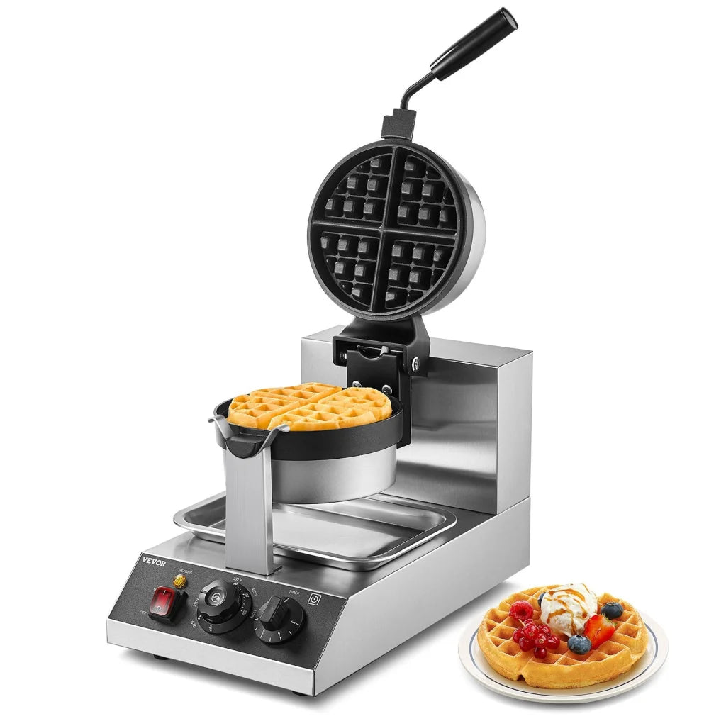 Commercial Waffle Maker 1300W Round Baker Machine Non