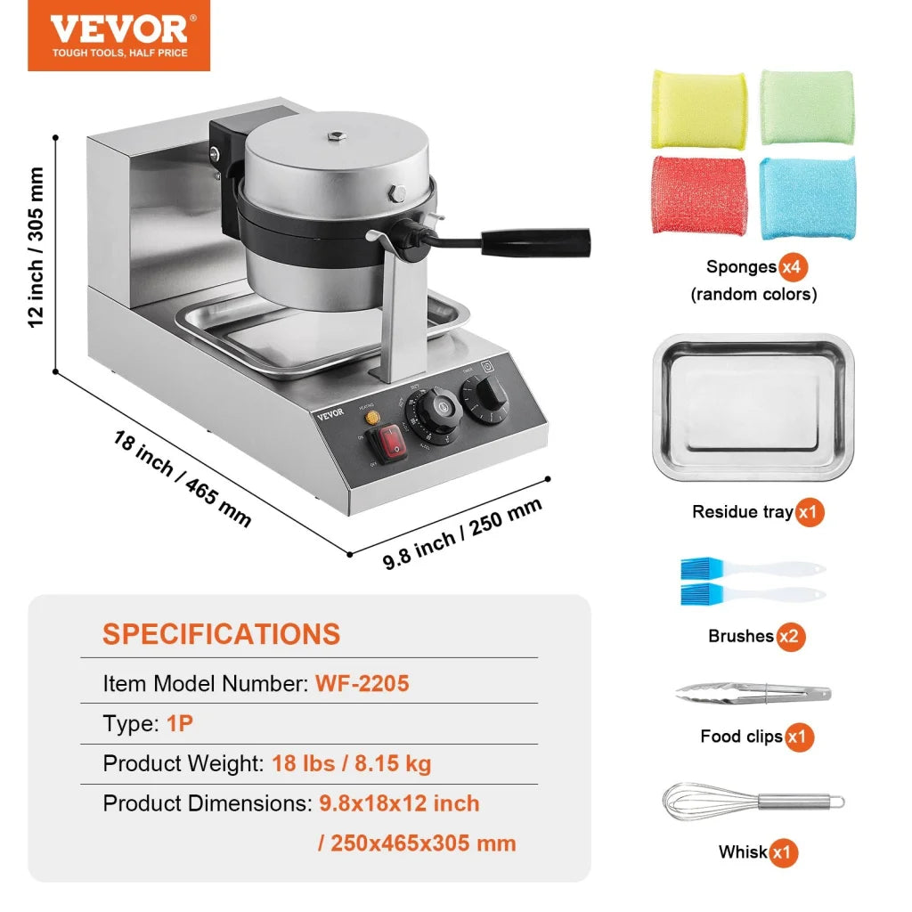 Vevor commercial waffle with clean finish and fitted components