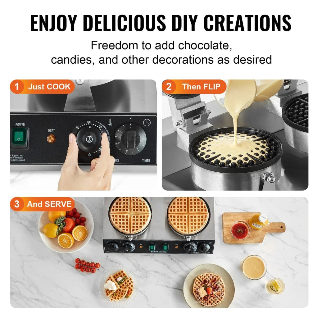 Steel vevor commercial waffle with fitted edges and product hardware