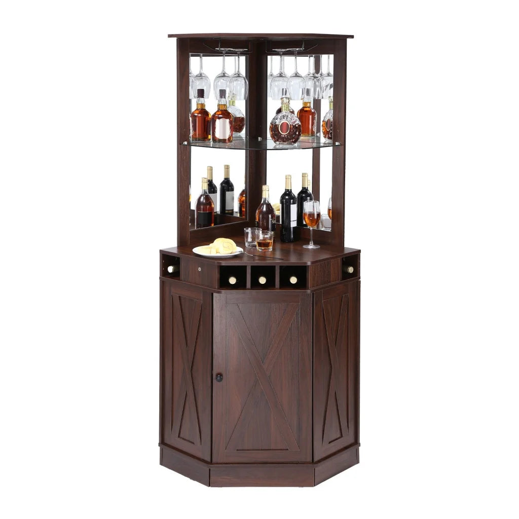 VEVOR Corner Industrial Bar Cabinet Wine Table for Liquor &
