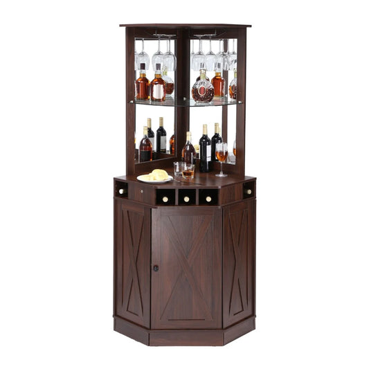 VEVOR Corner Industrial Bar Cabinet Wine Table for Liquor &