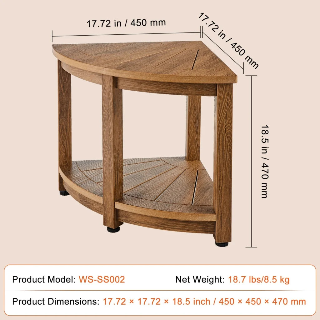VEVOR Corner Shower Bench 18.5’’ Height 17.75’’ Radius Faux