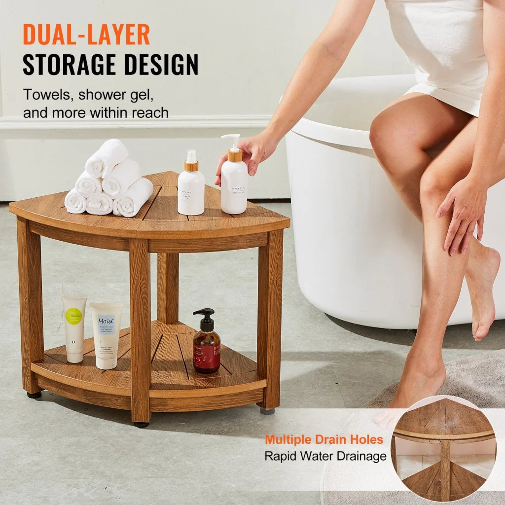 VEVOR Corner Shower Bench 18.5’’ Height 17.75’’ Radius Faux