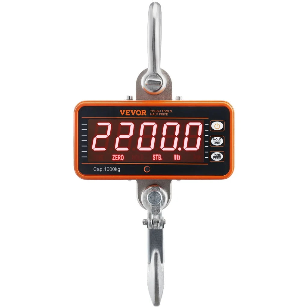 VEVOR Digital Crane Scale 2200 lbs/1000 kg Industrial Heavy