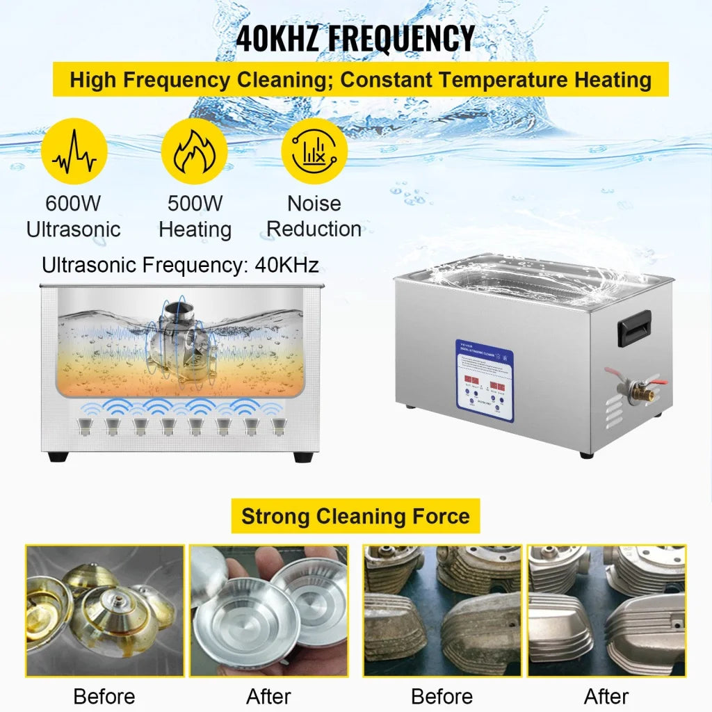 Digital Ultrasonic Cleaner 30L Cleaning Machine 40kHz Sonic 316