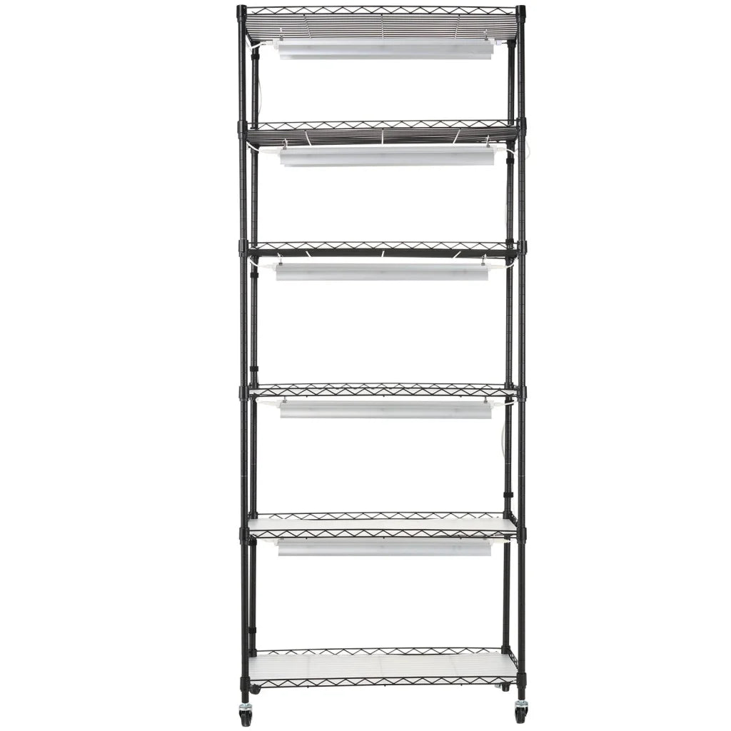 VEVOR DIY Plant Stand with Grow Lights 6 Tiers 192W 70.9’’