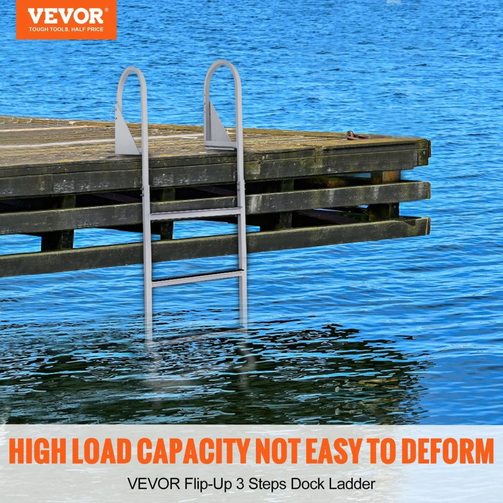 VEVOR Dock Ladder Flip-Up 3 Steps 159 kg Load Capacity