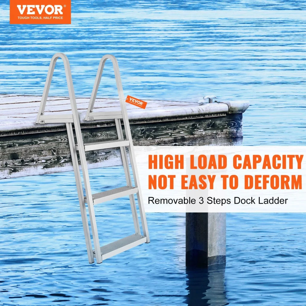VEVOR Dock Ladder Removable 3 Steps 159 kg Load Capacity