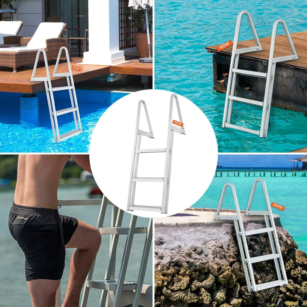 VEVOR Dock Ladder Removable 3 Steps 159 kg Load Capacity