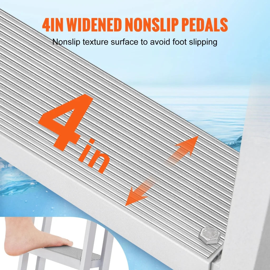 VEVOR Dock Ladder Removable 3 Steps 159 kg Load Capacity