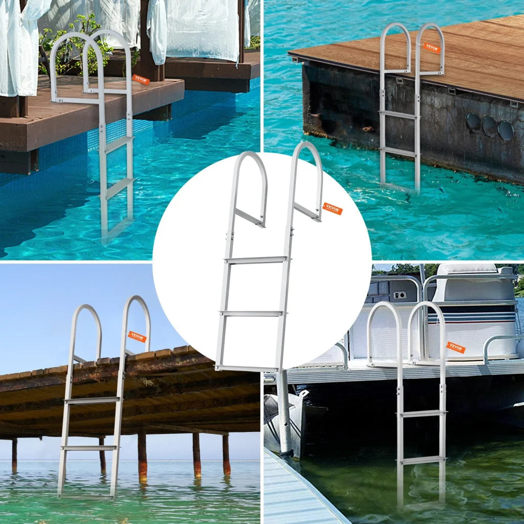 VEVOR Dock Ladder Removable 3 Steps 227 kg Load Capacity
