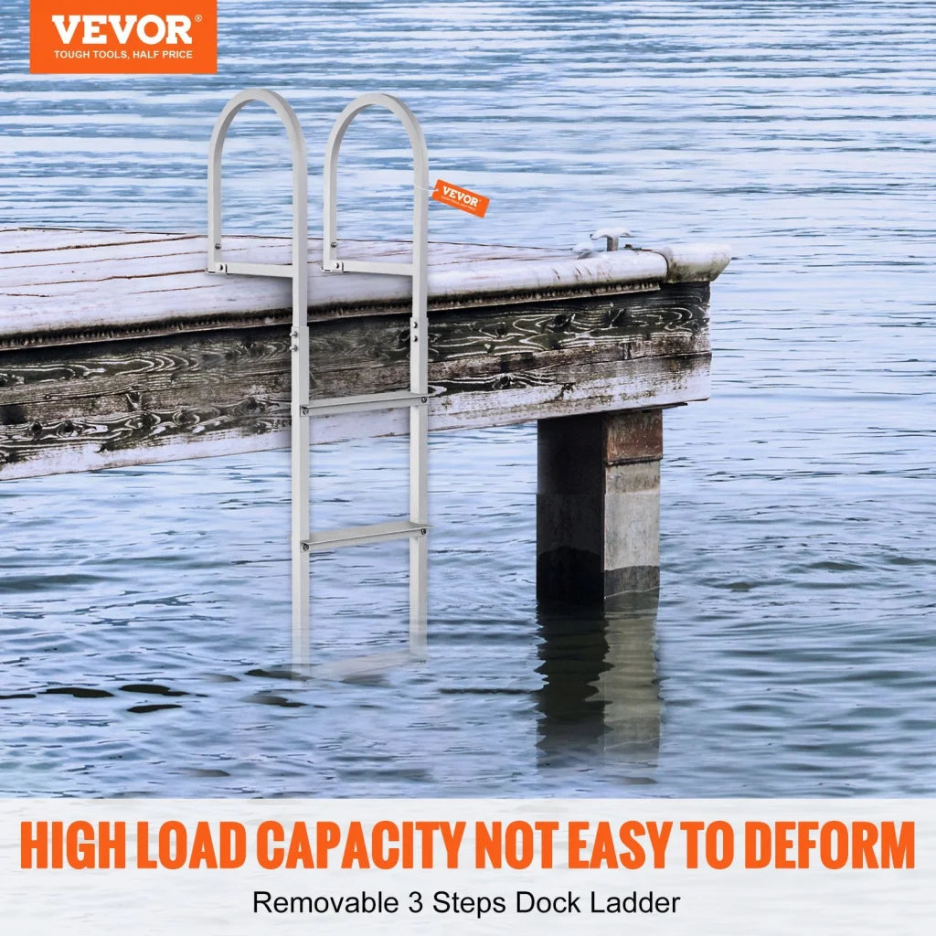 VEVOR Dock Ladder Removable 3 Steps 227 kg Load Capacity