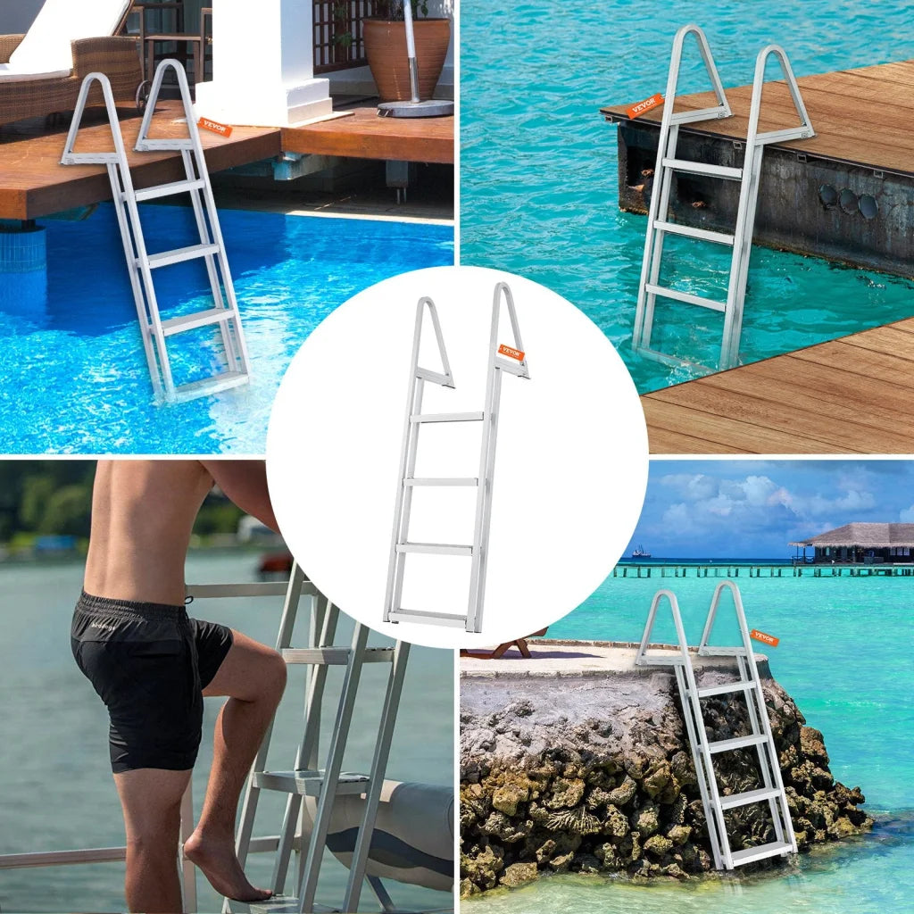 VEVOR Dock Ladder Removable 4 Steps 350 lbs Load Capacity