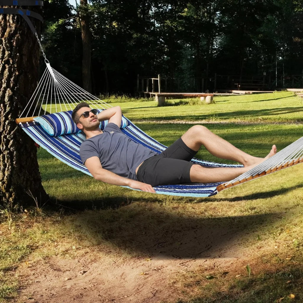 VEVOR Double Quilted Fabric Hammock 12 FT Double Hammock