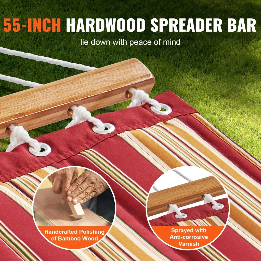 VEVOR Double Quilted Fabric Hammock 12 FT Double Hammock