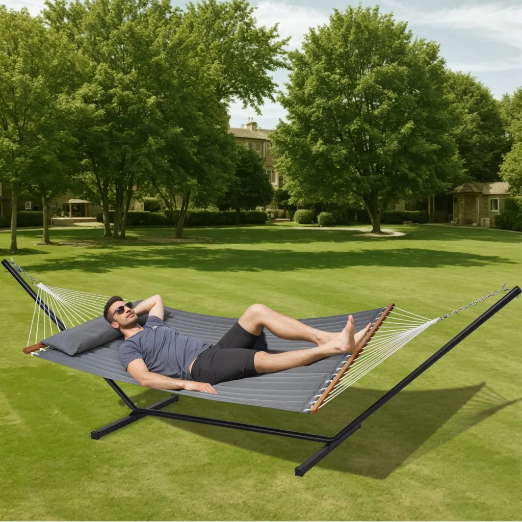 VEVOR Double Quilted Fabric Hammock Two Person Hammock