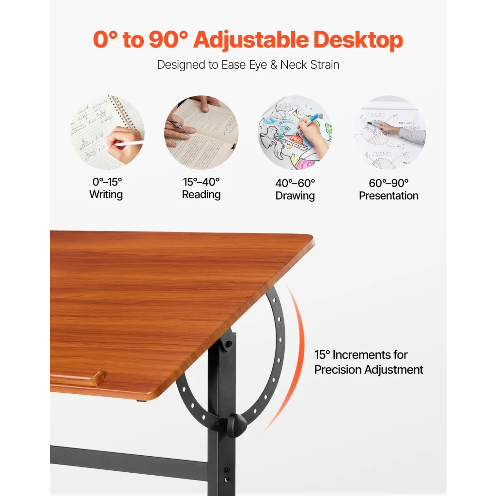 Drafting Table Adjustable 0 90 Tilt