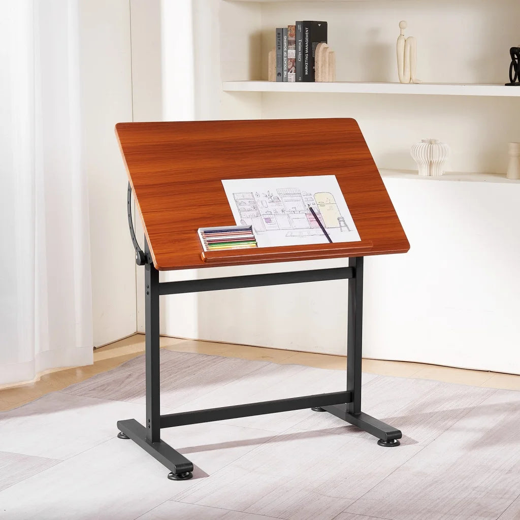 VEVOR Drafting Table Adjustable 0°–90° Tilt Wooden Drawing