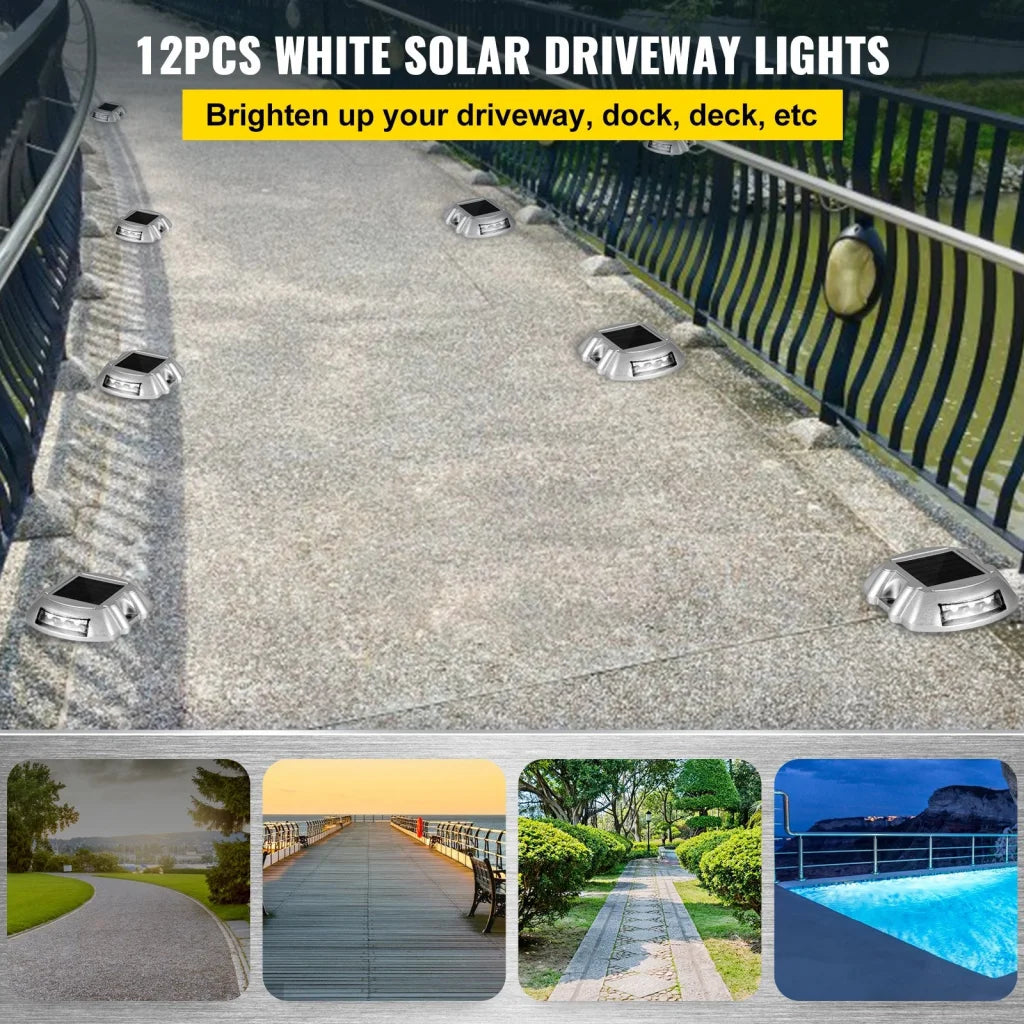 VEVOR Driveway Lights 12-Pack Solar Driveway Lights Bright