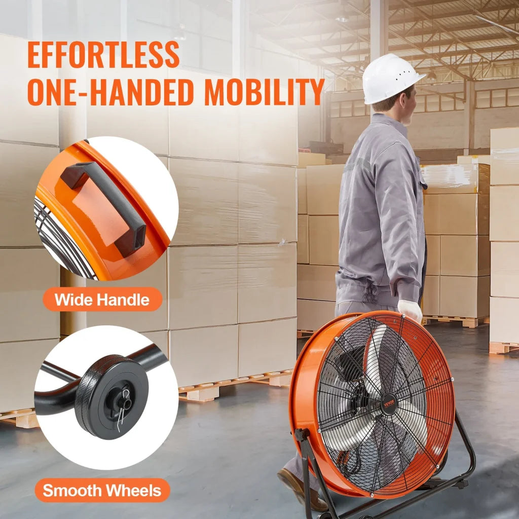VEVOR Drum Fan 24 In High Velocity Industrial Infinitely