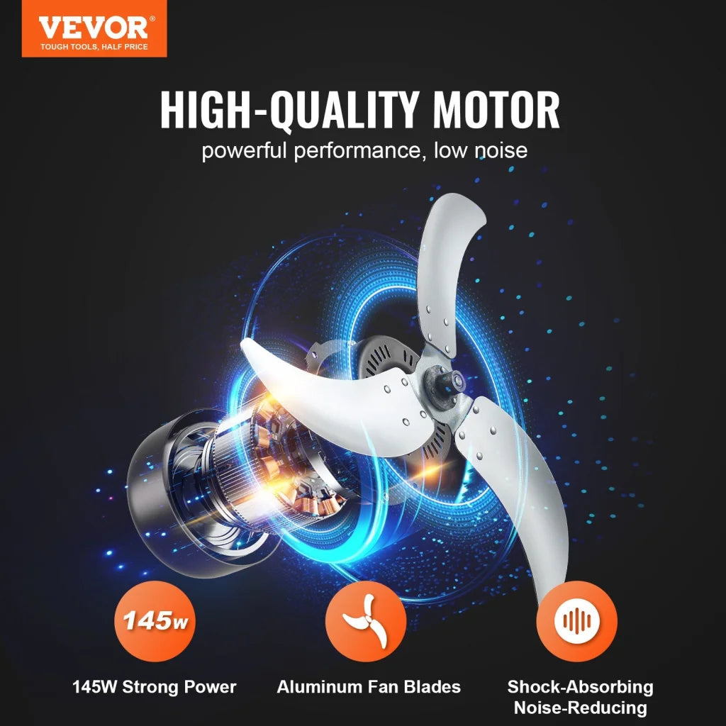 VEVOR Drum Fan 24 Inch High Velocity Industrial Use 3-Speed