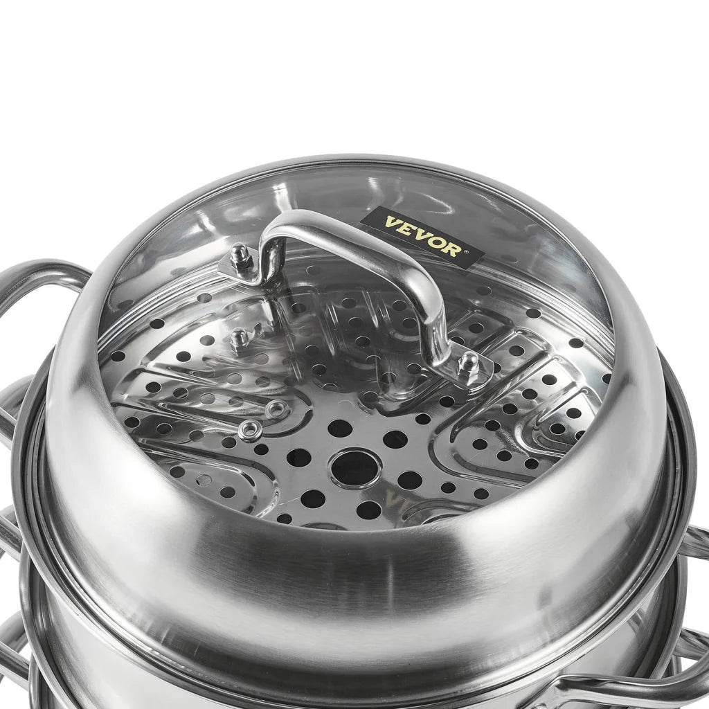VEVOR Dumpling Steamer Stainless Steel 5 Titer for for Cook