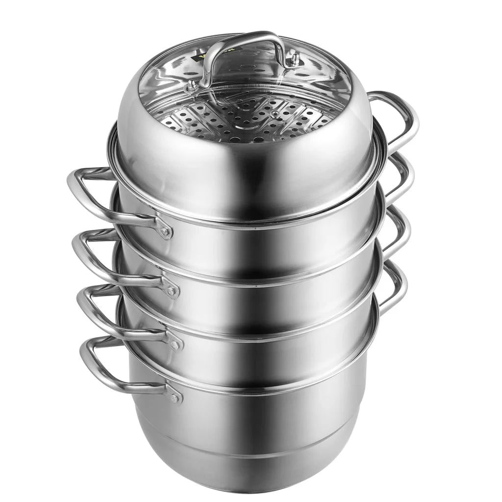 VEVOR Dumpling Steamer Stainless Steel 5 Titer for for Cook
