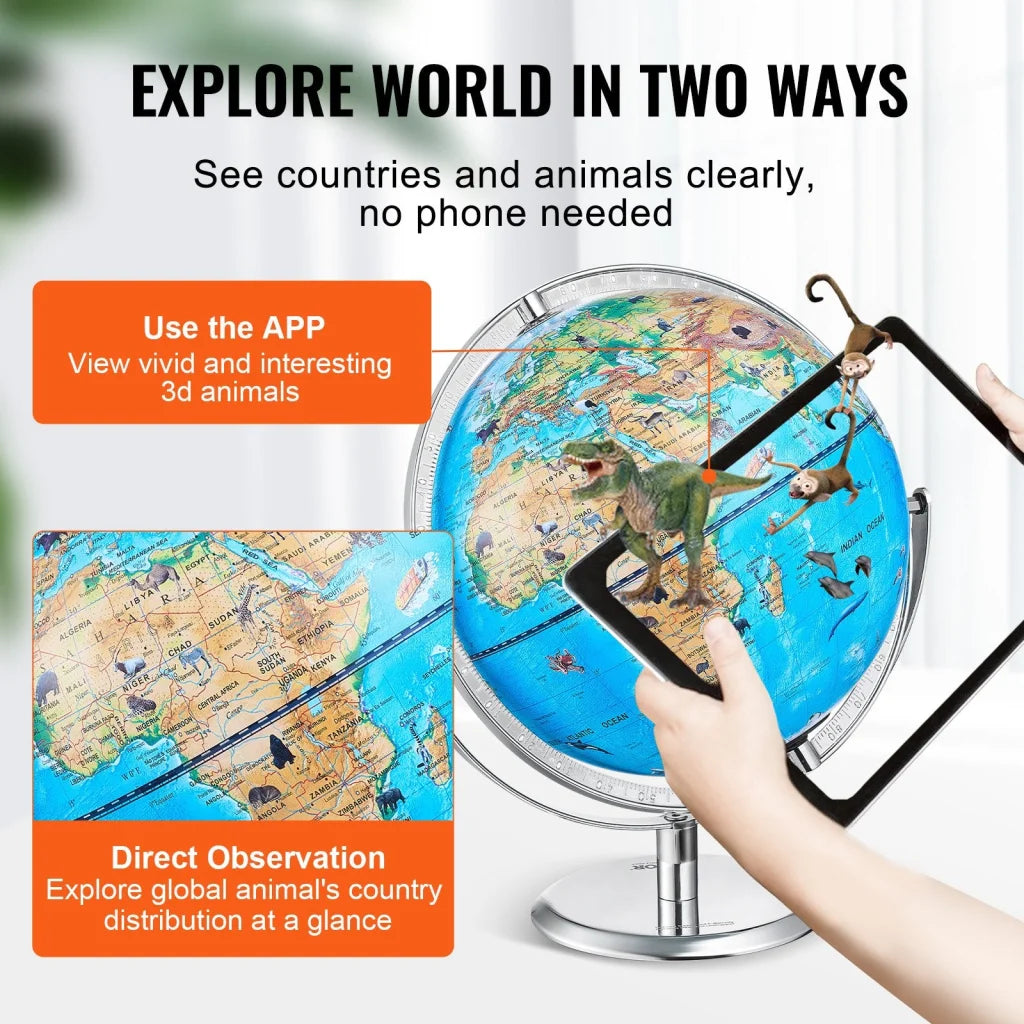 VEVOR Educational Globe for Kids 254 mm Interactive AR