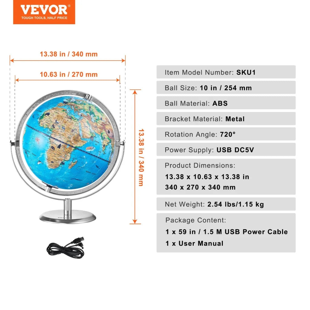 VEVOR Educational Globe for Kids 254 mm Interactive AR