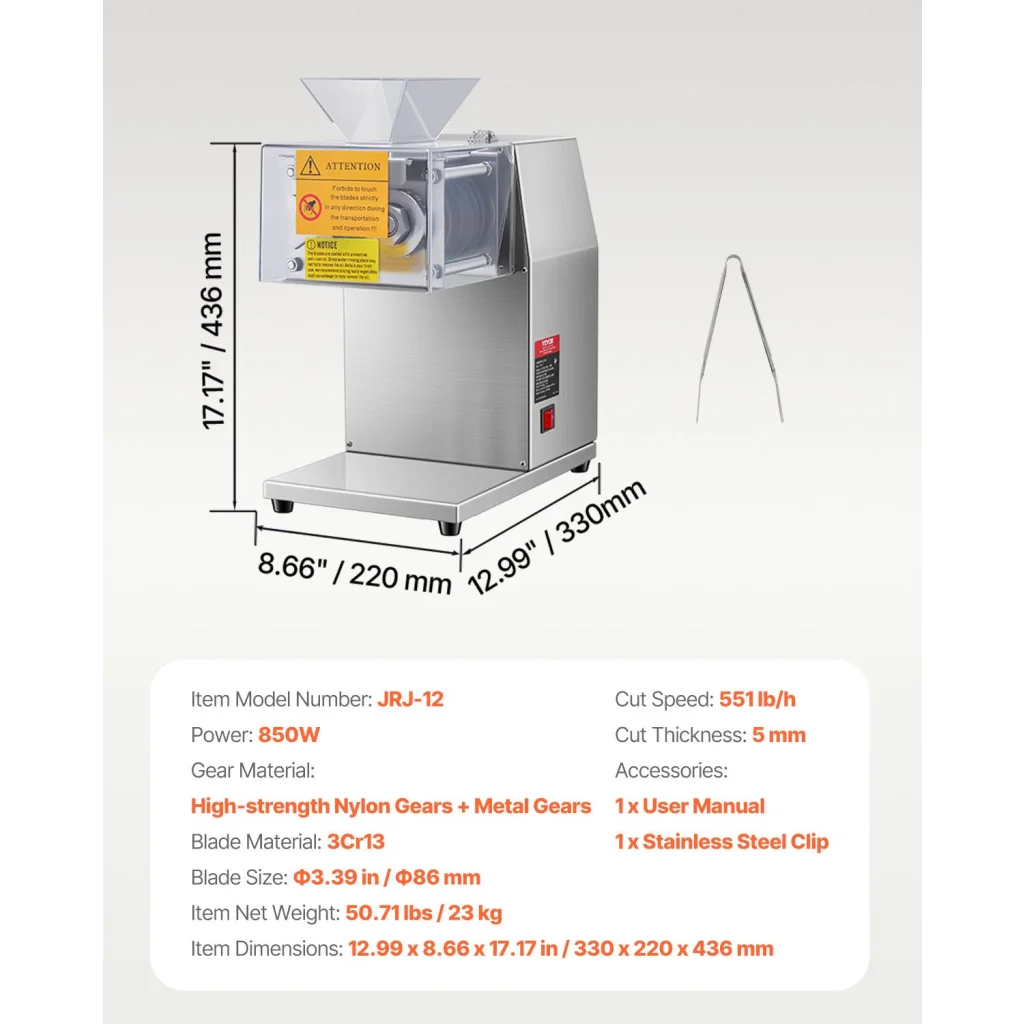 VEVOR Electric Meat Cutter Machine 850W Commercial Meat