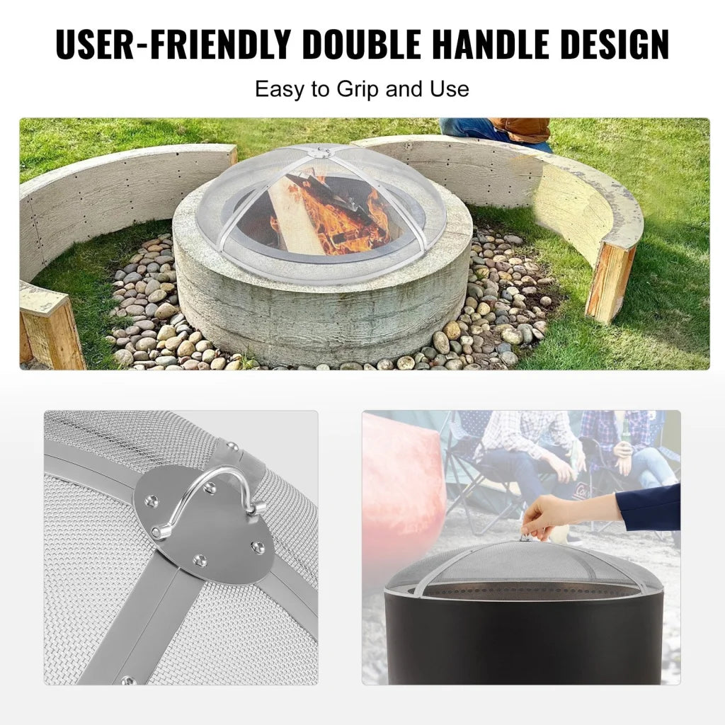 VEVOR Fire Pit Spark Screen Round 36’’ Reinforced Heavy