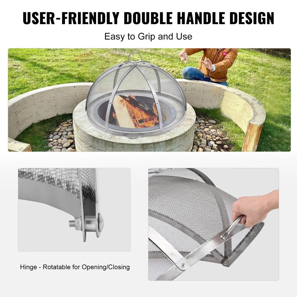 VEVOR Firepit Spark Screen Lid 30’’ Diameter Outdoor