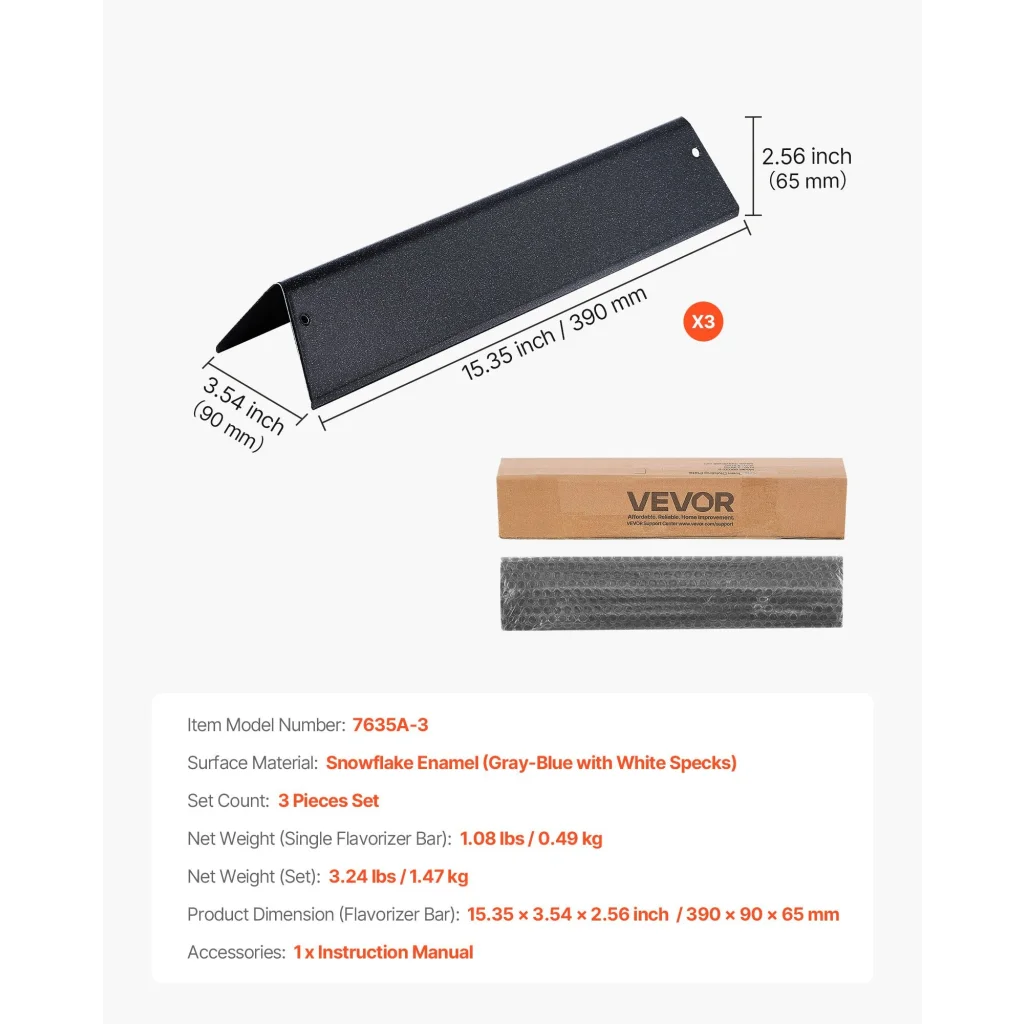 VEVOR Flavorizer Bars 39cm Grill Replacement Part for Weber