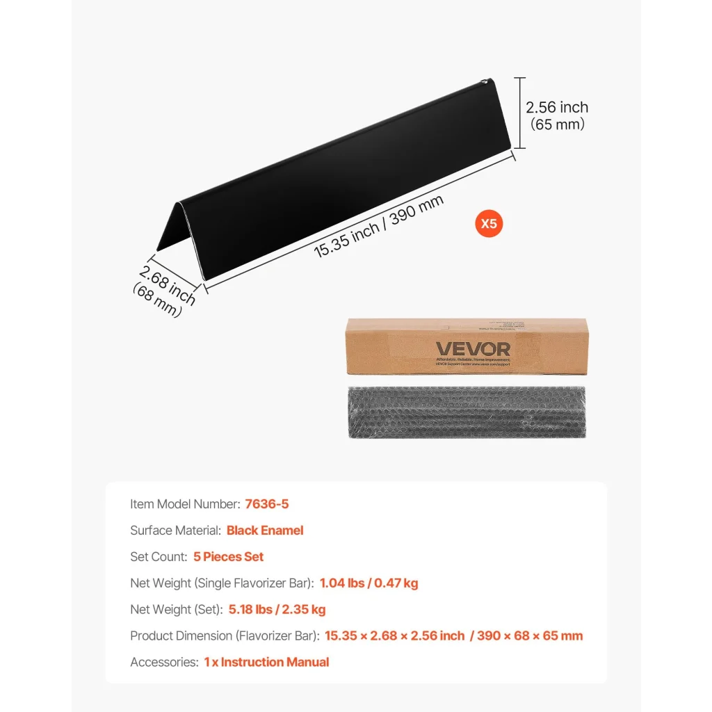 VEVOR Flavorizer Bars 39cm Grill Replacement Part for Weber