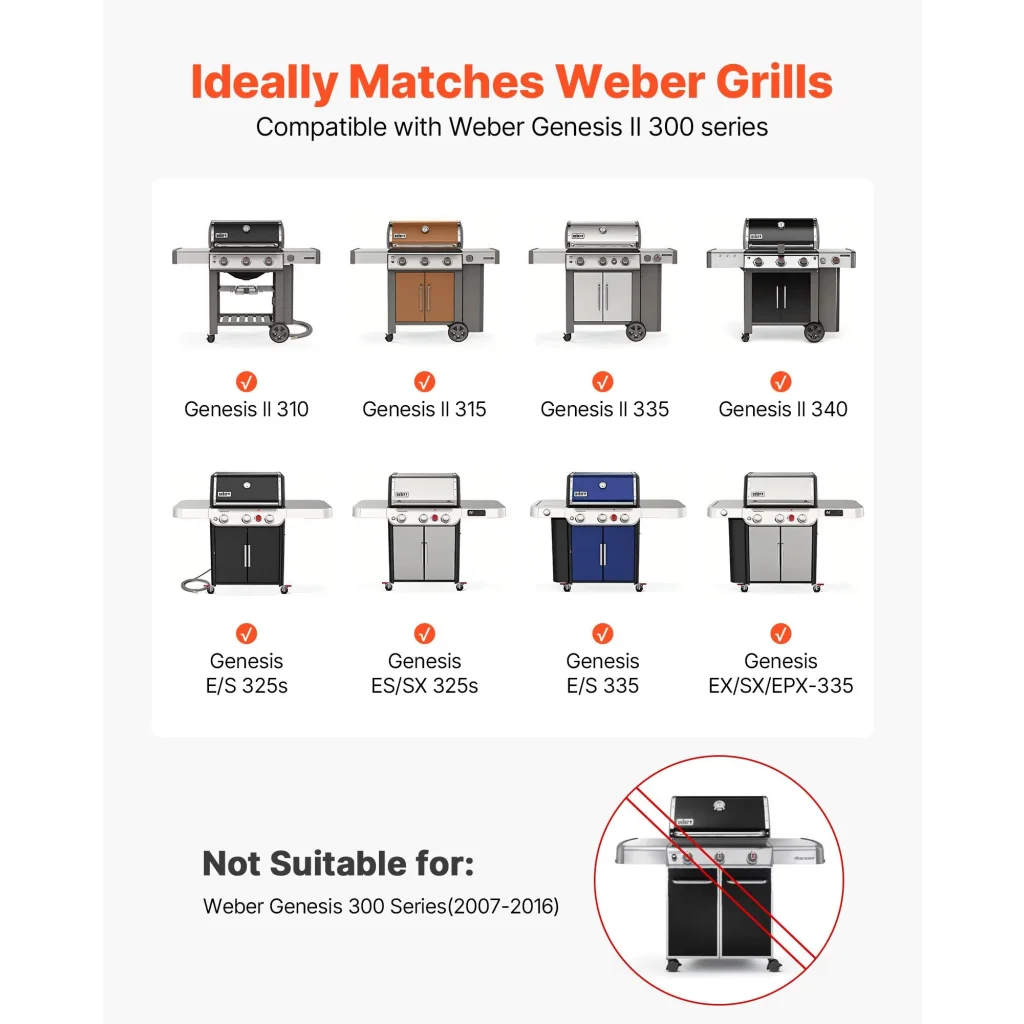 VEVOR Flavorizer Bars 44cm Grill Replacement Part for Weber