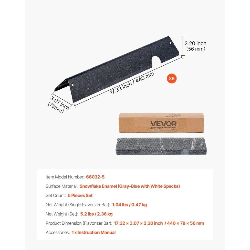 VEVOR Flavorizer Bars 44cm Grill Replacement Part for Weber