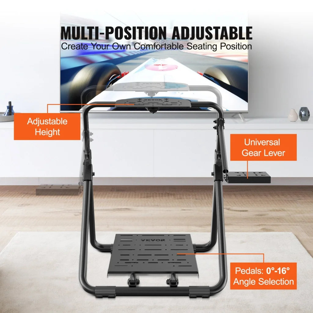 Foldable Racing Steering Wheel Stand Height Adjustable Universal Base