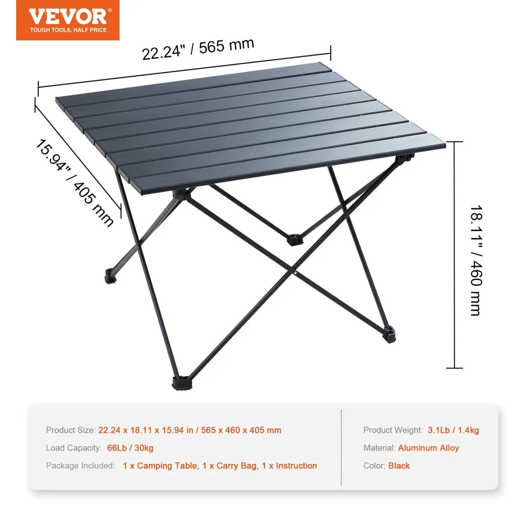 VEVOR Folding Camping Table Outdoor Portable Side Tables