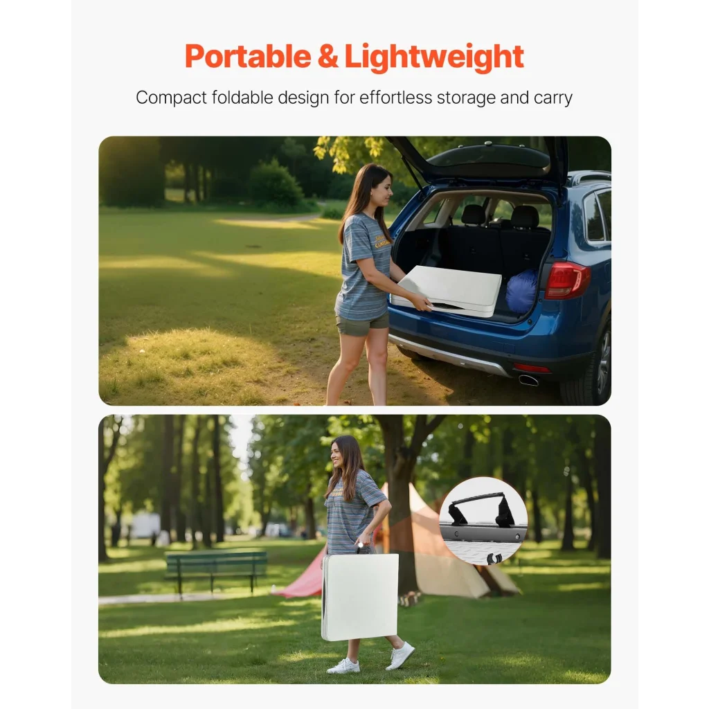 VEVOR Folding Table 4 Ft Heavy Duty Portable Fold-in-Half