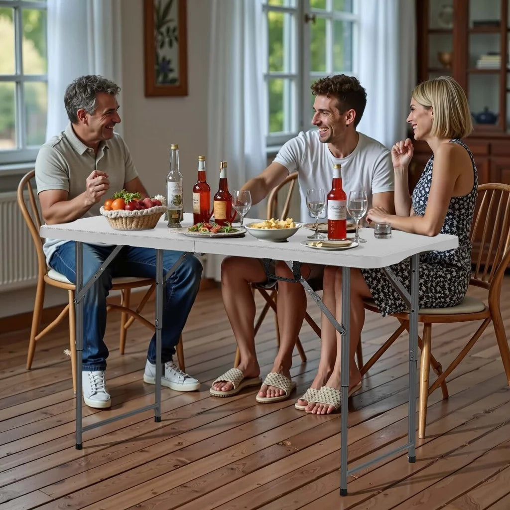 VEVOR Folding Table 4 Ft Heavy Duty Portable Fold-in-Half