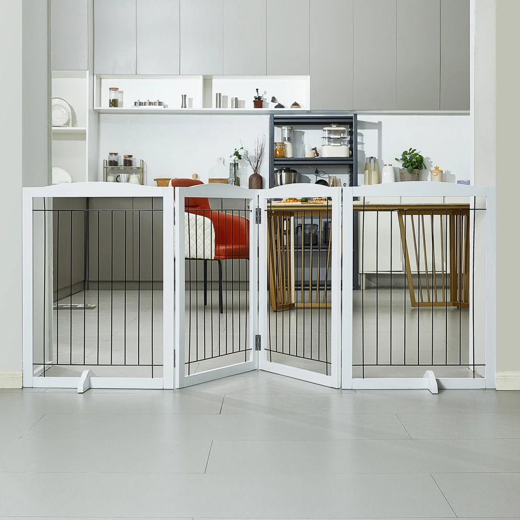 VEVOR Free Standing Dog Gate 32’’ H x 96.5’’ W Freestanding