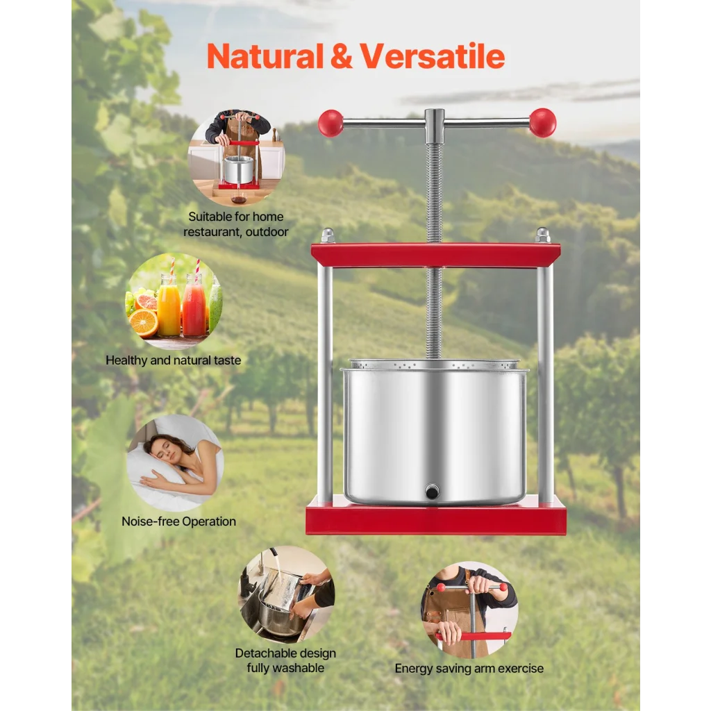 VEVOR Fruit Wine Press Manual Press for Wine Making 1.6