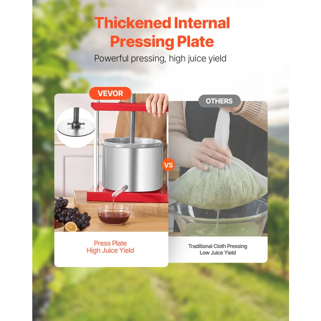 VEVOR Fruit Wine Press Manual Press for Wine Making 1.6