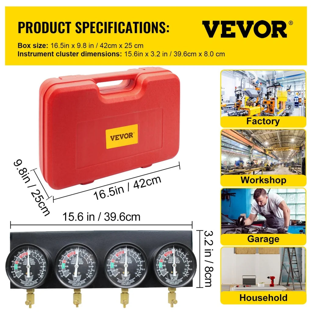 VEVOR Fuel Vacuum Carburetor Synchronize Tool Kit Fuel