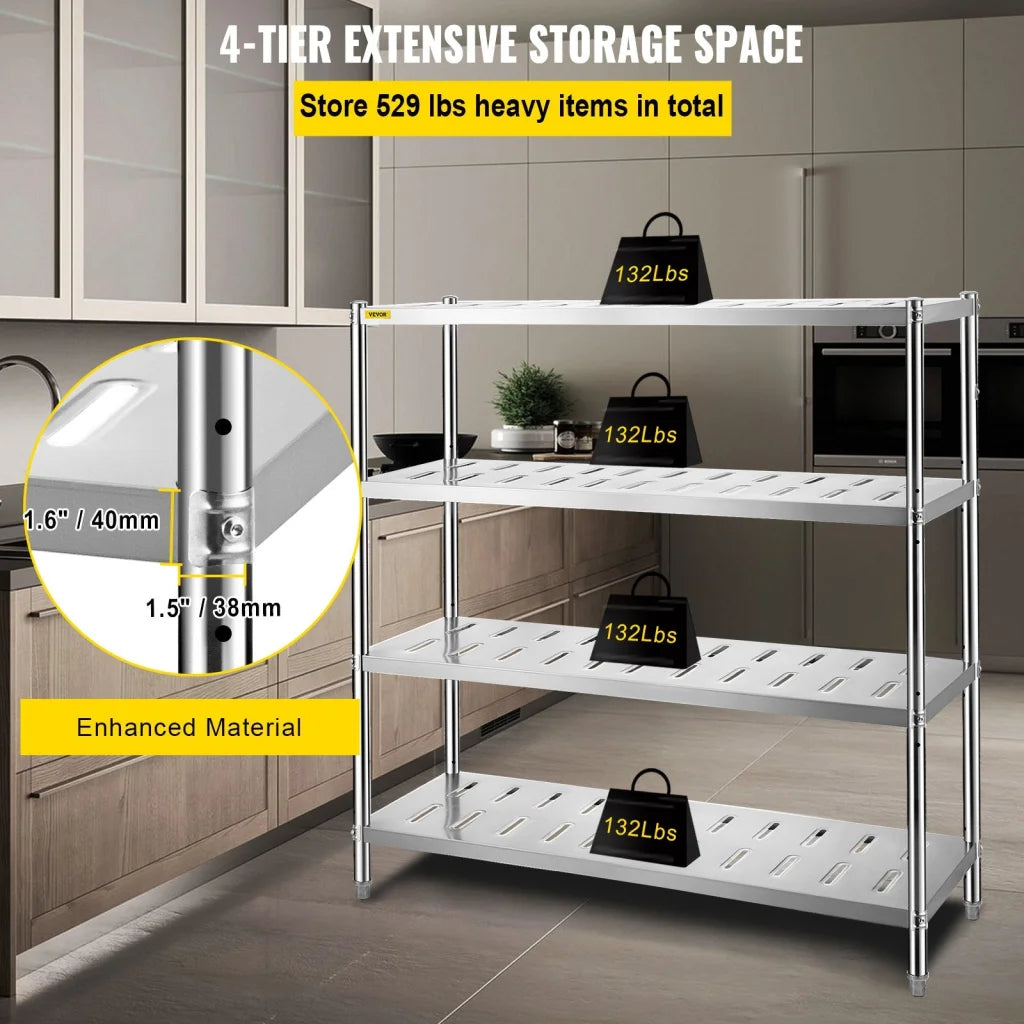 VEVOR Garage Shelf Heavy Duty Shelving 4-Tier 150x45x155cm