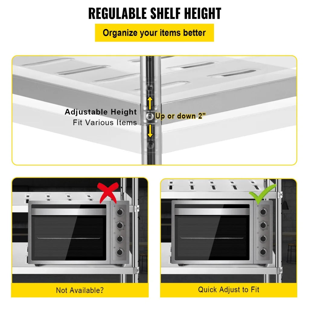 VEVOR Garage Shelf Heavy Duty Shelving 4-Tier 150x45x155cm