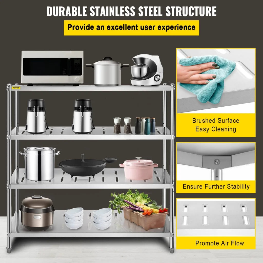 VEVOR Garage Shelf Heavy Duty Shelving 4-Tier 150x45x155cm