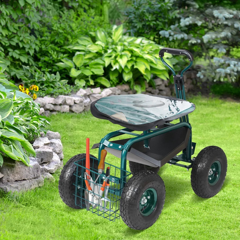VEVOR Garden Cart Rolling Workseat with Wheels Gardening